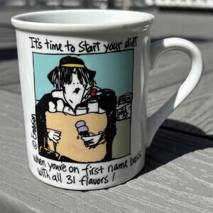 Emerson Quillin Time to start your diet Coffee Tea Ice cream Mug 1984 80s